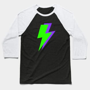 Green and Purple Lightning Bolt Baseball T-Shirt